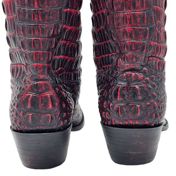 Tres Outlaws Black Cherry Hornback Alligator 11.5 Cowboy Western Boots $7500MSRP - Picture 9 of 16